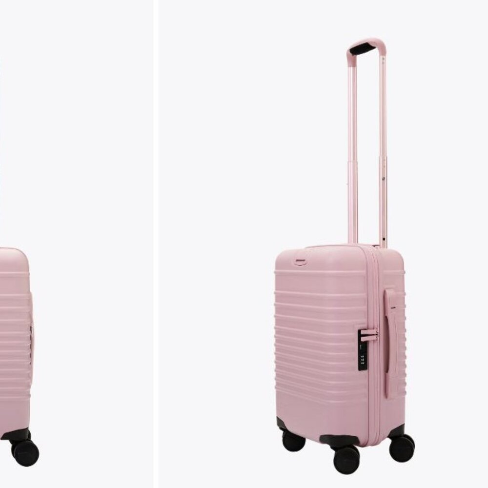 UNUSED W TAGS! Beis Small Carry-On Roller Suitcase in Atlas Pink